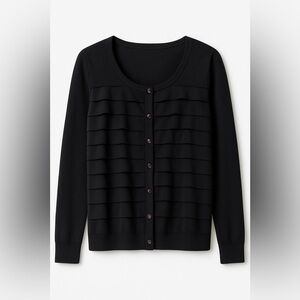 Michael Kors Black Ruffled Cardigan XS